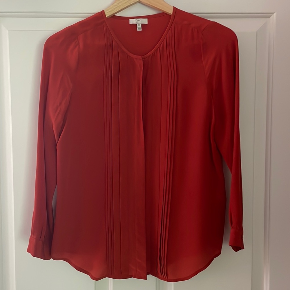 Joie Burnt Orange long sleeve blouse